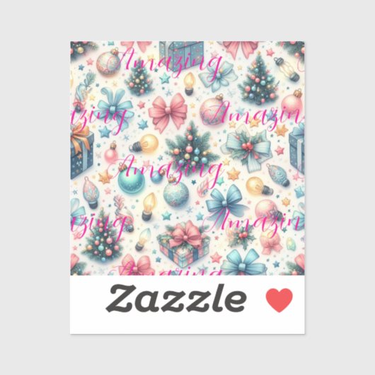 Sticker rond classique Festive (Feuille)