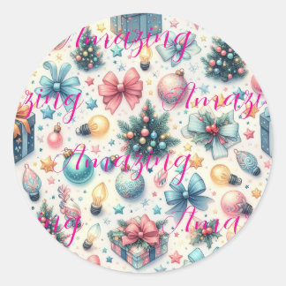 Sticker rond classique Festive
