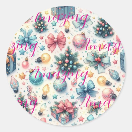 Sticker rond classique Festive (Devant)