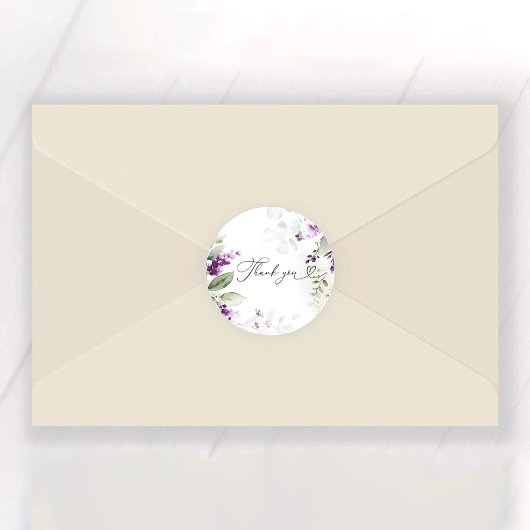 Sticker rond classique Fête des mariées lavande