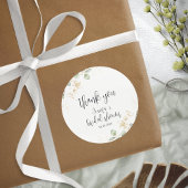 Sticker rond classique Fête des mariées verte