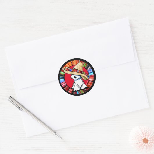 Sticker rond classique Fiesta Westie (Enveloppe)
