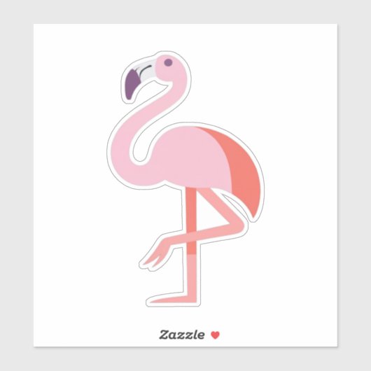 Sticker rond classique Flamant rose Flora (Feuille)