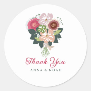Sticker rond classique floral Bouquet