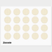 Sticker Rond Classique Gingham Début d'Automne | Blé Doré (Feuille)