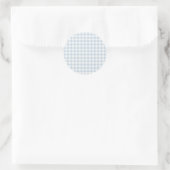 Sticker Rond Classique Gingham Début d'Automne | Bleu Poussiére (Sac)