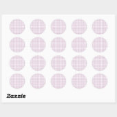 Sticker Rond Classique Gingham Début d'Automne | Lilas Chaud (Feuille)