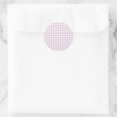 Sticker Rond Classique Gingham Début d'Automne | Lilas Chaud (Sac)