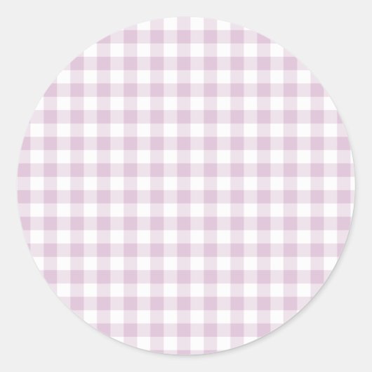Sticker Rond Classique Gingham Début d'Automne | Lilas Chaud (Devant)