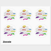 Sticker rond classique Glimmer Vision Collection (Feuille)