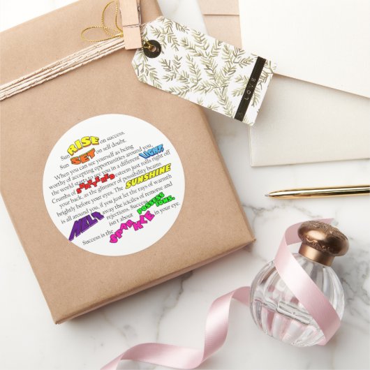 Sticker rond classique Glimmer Vision Collection (Cadeaux)