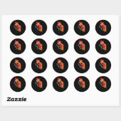 Sticker Rond Classique Graphique Rétro F-Caw-F-Poulet (Feuille)