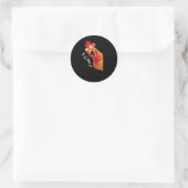 Sticker Rond Classique Graphique Rétro F-Caw-F-Poulet (Sac)