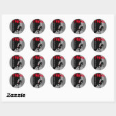 Sticker rond classique Helsinki Rocks (Feuille)