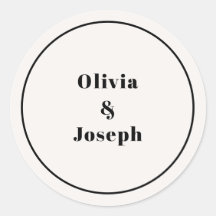 Sticker rond classique ivoire moderne OLIVIA