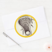 Sticker rond classique jaune Lacrosse (Enveloppe)