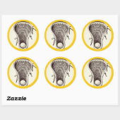 Sticker rond classique jaune Lacrosse (Feuille)