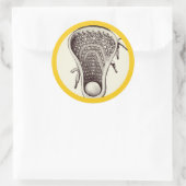 Sticker rond classique jaune Lacrosse (Sac)