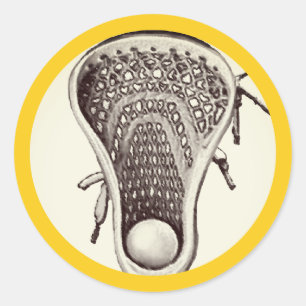 Sticker rond classique jaune Lacrosse