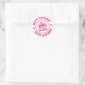 Sticker rond classique/Joyeux anniversaire (Sac)