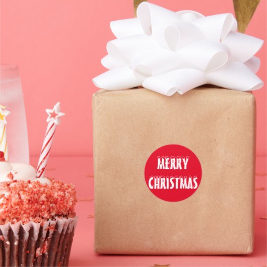 Sticker rond classique Joyeux Noël (Fête)