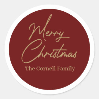Sticker rond classique Joyeux Noël