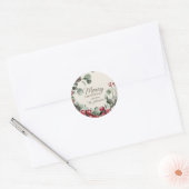 Sticker rond classique Joyeux Noël personnalisé (Enveloppe)