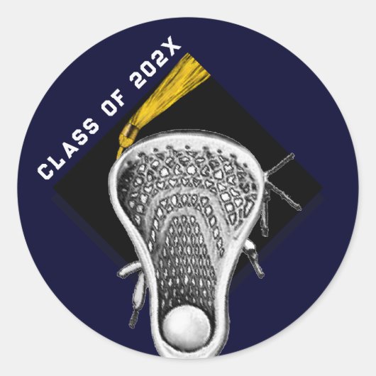 Sticker rond classique Lacrosse Seniors (Devant)