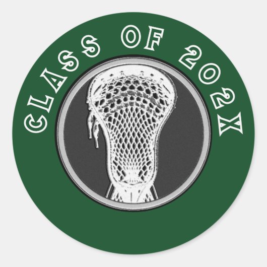 Sticker rond classique Lacrosse Seniors (Devant)