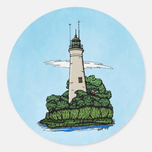 Sticker rond classique Lighthouse (Devant)