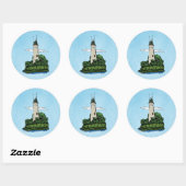 Sticker rond classique Lighthouse (Feuille)
