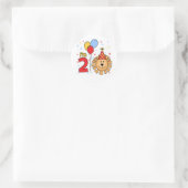 Sticker rond classique Lion Face 2e anniversaire (Sac)