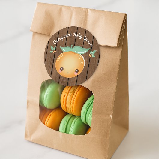 Sticker rond classique Little Cutie Baby shower