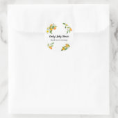 Sticker rond classique Little Cutie Baby shower (Sac)