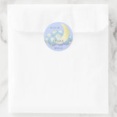 Sticker rond classique Little Moon et Stars (Sac)