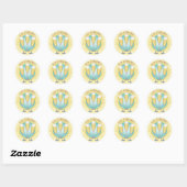 Sticker rond classique Lunettes de Champagne (Feuille)