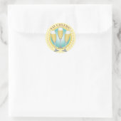 Sticker rond classique Lunettes de Champagne (Sac)