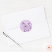 Sticker rond Classique Mandala Cat, Glossy (Enveloppe)