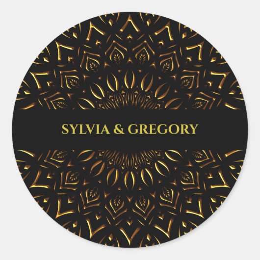 Sticker Rond Classique mandala classique élégant mariage de lux (Devant)