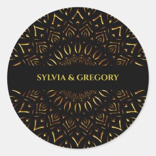 Sticker Rond Classique mandala classique élégant mariage de lux