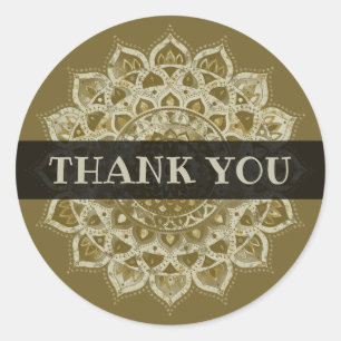 Sticker Rond Classique Mandala Inde Style 4