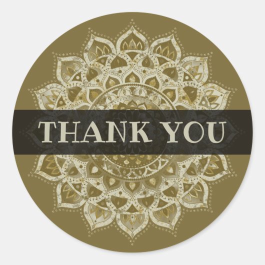 Sticker Rond Classique Mandala Inde Style 4 (Devant)