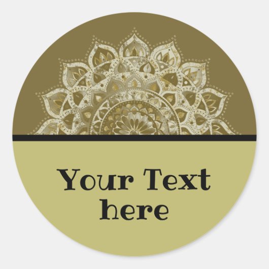 Sticker Rond Classique Mandala Inde Style 4 (Devant)