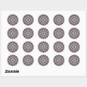 Sticker Rond Classique Mandala Vert (Feuille)
