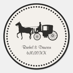 Sticker rond classique Mariage de cheval et de tra