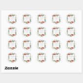 Sticker rond classique Mariage de l'hiver Foliage (Feuille)