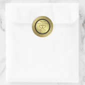 Sticker rond classique Mariage d'or (Sac)