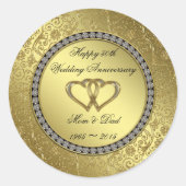 Sticker rond classique Mariage d'or (Devant)