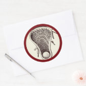 Sticker rond classique Maroon Team Lacrosse (Enveloppe)