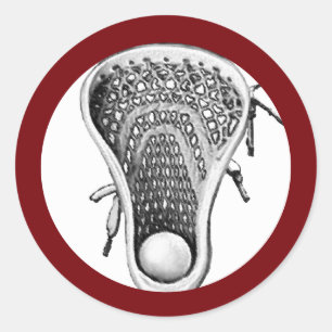 Sticker rond classique Maroon Team Lacrosse
